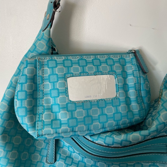 Nine West Turquoise Handbag + Cosmetic Bag - Picture 6 of 7
